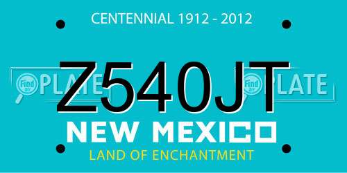 Z540JT New Mexico License Plate