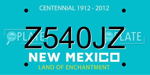 Z540JZ New Mexico License Plate