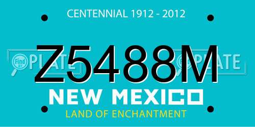 Z5488M New Mexico License Plate
