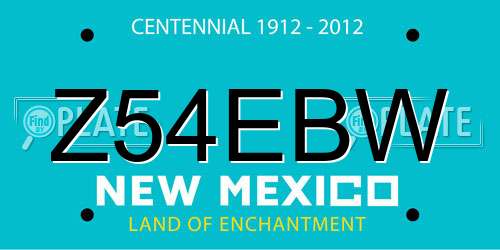 Z54EBW New Mexico License Plate