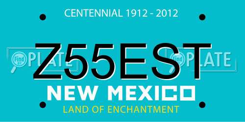 Z55EST New Mexico License Plate