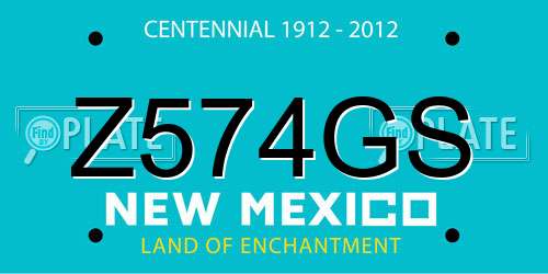 Z574GS New Mexico License Plate