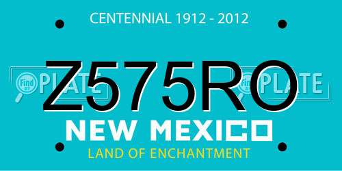 Z575RO New Mexico License Plate