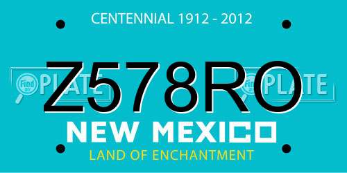 Z578RO New Mexico License Plate