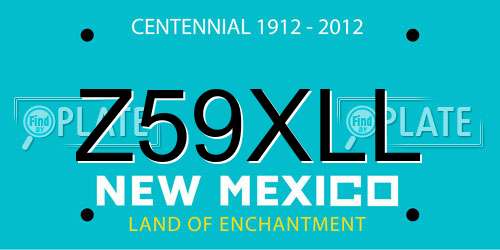 Z59XLL New Mexico License Plate
