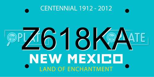 Z618KA New Mexico License Plate