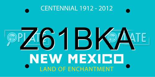 Z61BKA New Mexico License Plate