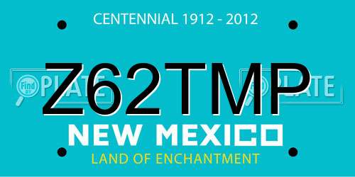 Z62TMP New Mexico License Plate