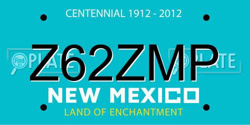 Z62ZMP New Mexico License Plate