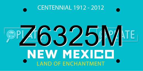 Z6325M New Mexico License Plate