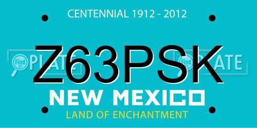 Z63PSK New Mexico License Plate