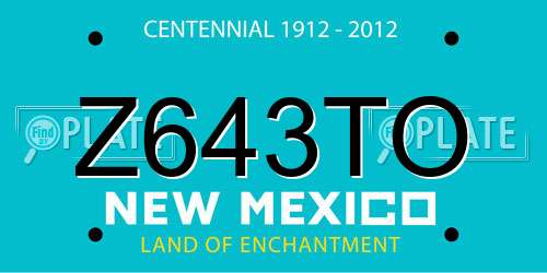 Z643TO New Mexico License Plate