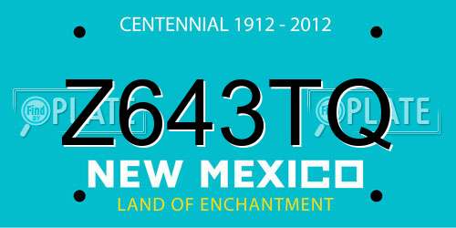 Z643TQ New Mexico License Plate