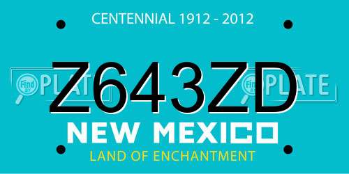 Z643ZD New Mexico License Plate