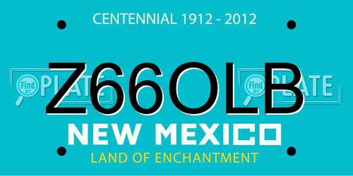 Z66OLB New Mexico License Plate