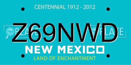 Z69NWD New Mexico License Plate