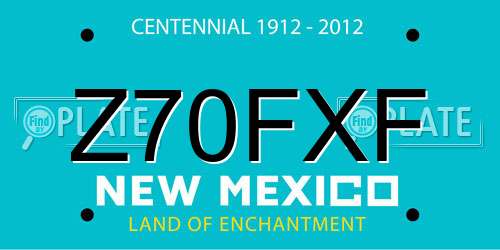Z70FXF New Mexico License Plate