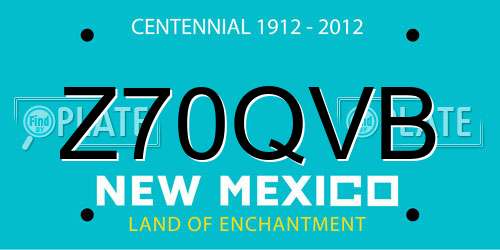 Z70QVB New Mexico License Plate