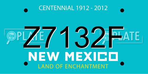 Z7132F New Mexico License Plate