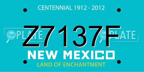 Z7137F New Mexico License Plate