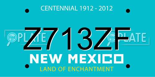 Z713ZF New Mexico License Plate