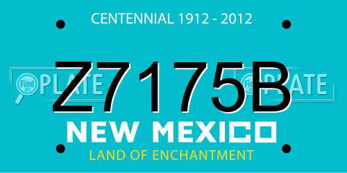Z7175B New Mexico License Plate