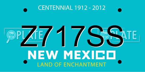 Z717SS New Mexico License Plate