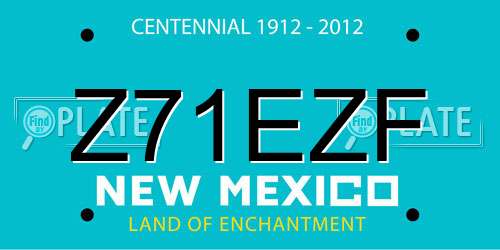 Z71EZF New Mexico License Plate