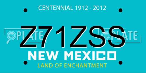 Z71ZSS New Mexico License Plate