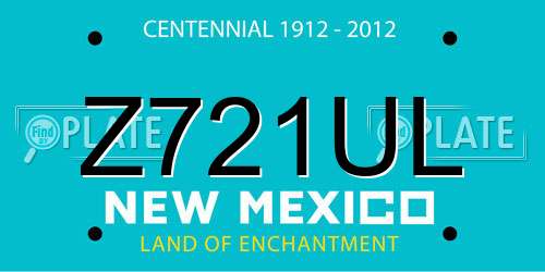 Z721UL New Mexico License Plate