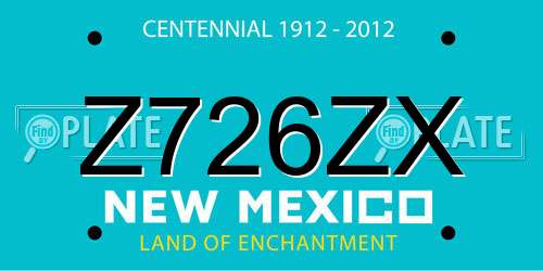 Z726ZX New Mexico License Plate