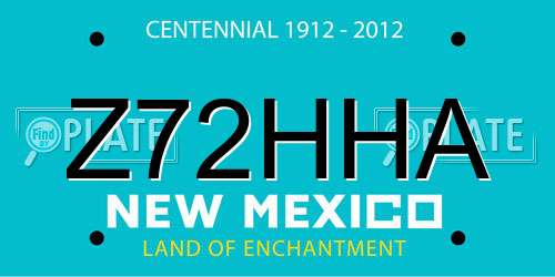 Z72HHA New Mexico License Plate