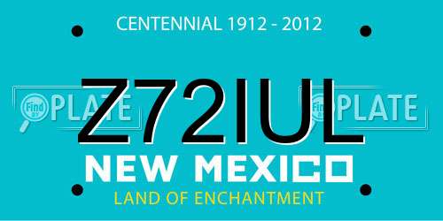 Z72IUL New Mexico License Plate