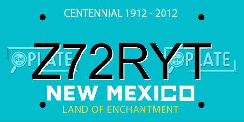 Z72RYT New Mexico License Plate
