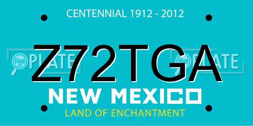 Z72TGA New Mexico License Plate