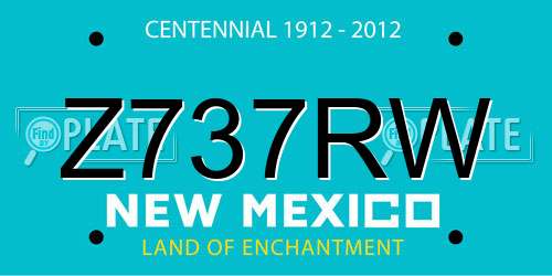 Z737RW New Mexico License Plate