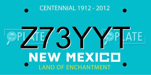 Z73YYT New Mexico License Plate