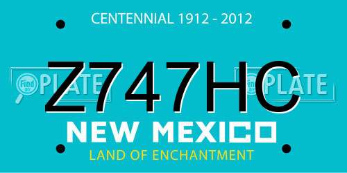 Z747HC New Mexico License Plate