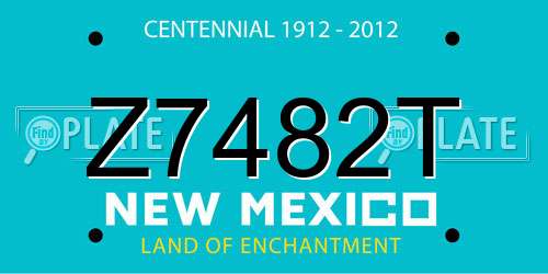 Z7482T New Mexico License Plate