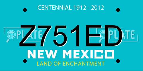 Z751ED New Mexico License Plate