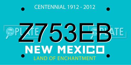 Z753EB New Mexico License Plate