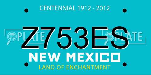 Z753ES New Mexico License Plate