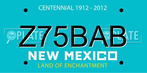 Z75BAB New Mexico License Plate