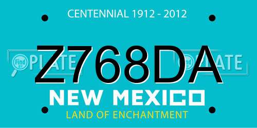 Z768DA New Mexico License Plate