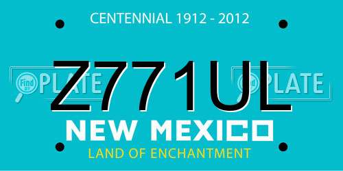 Z771UL New Mexico License Plate