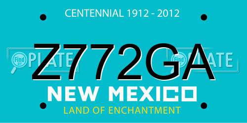 Z772GA New Mexico License Plate