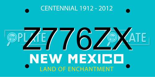 Z776ZX New Mexico License Plate