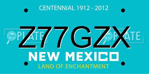Z77GZX New Mexico License Plate