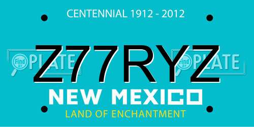 Z77RYZ New Mexico License Plate
