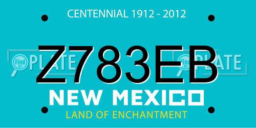 Z783EB New Mexico License Plate